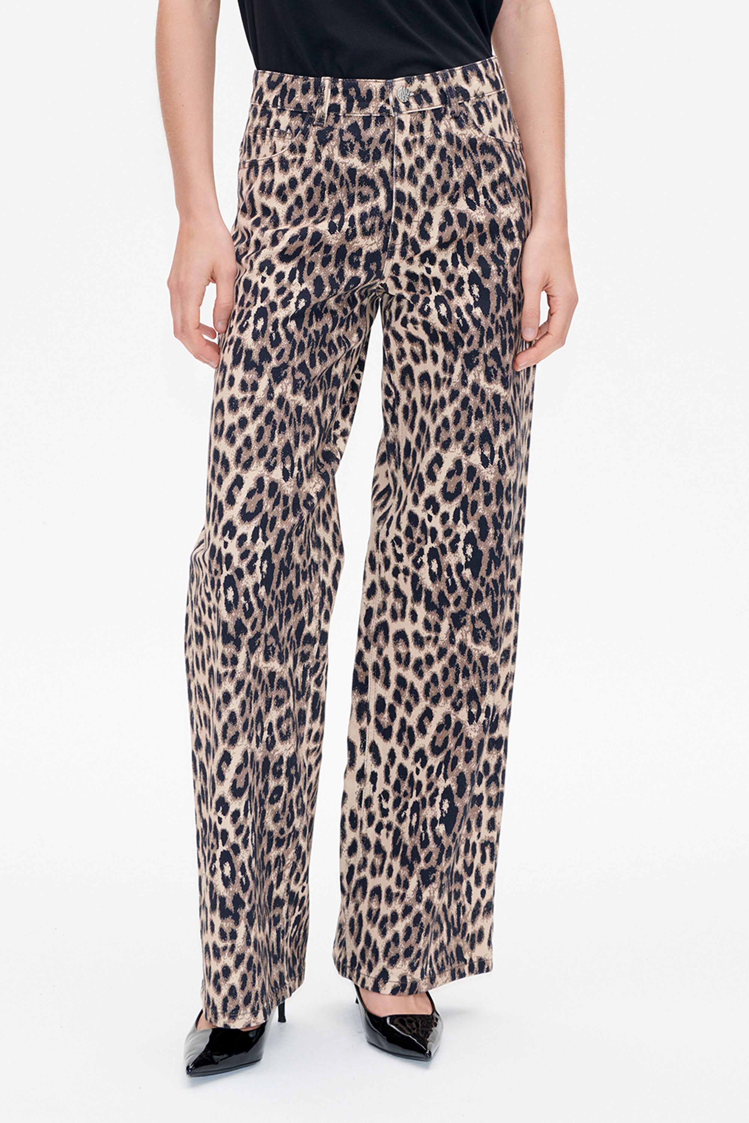 NICETTE JEANS | Brun Baum leopard