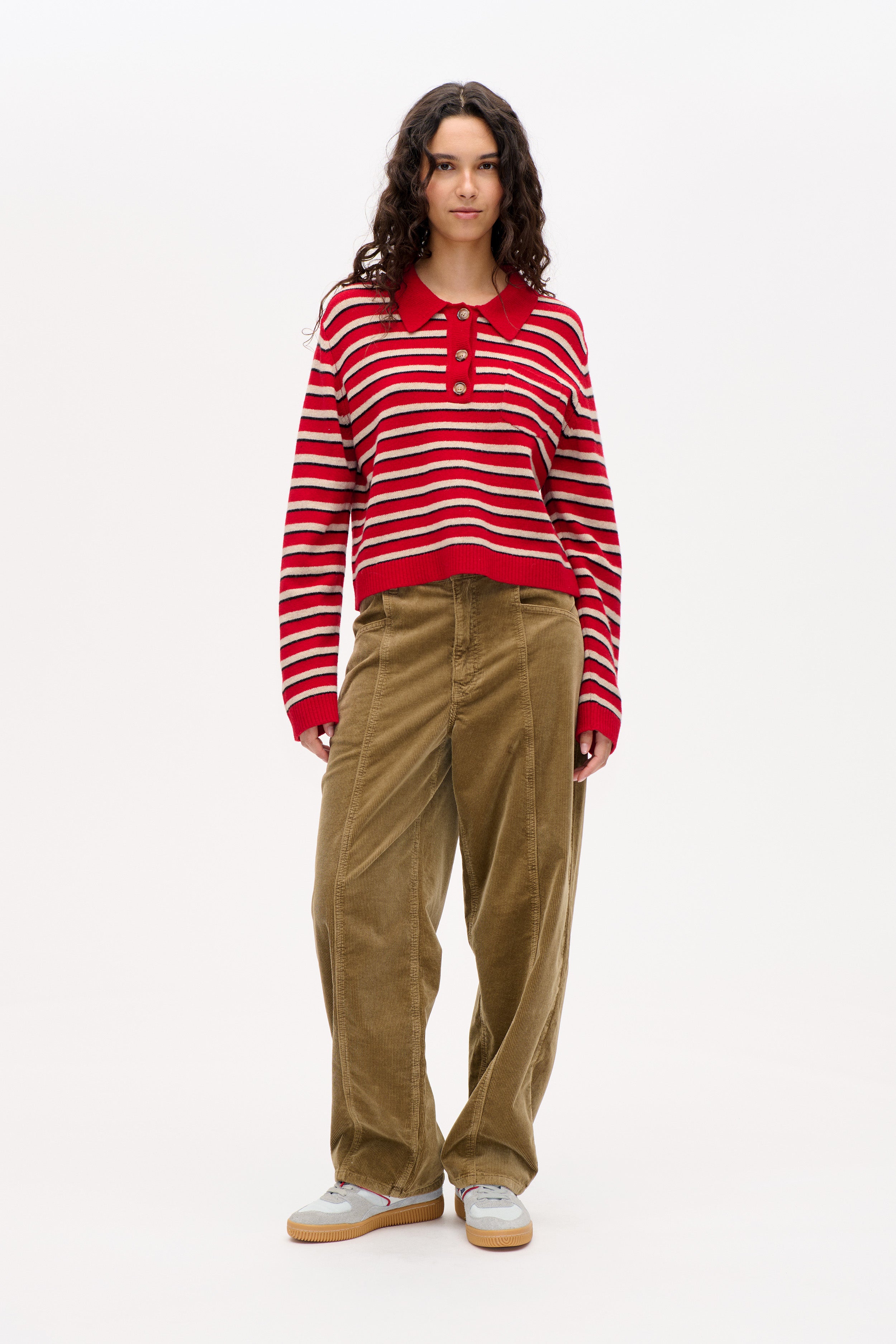 CORI SWEATER | Crimson Red Stripe