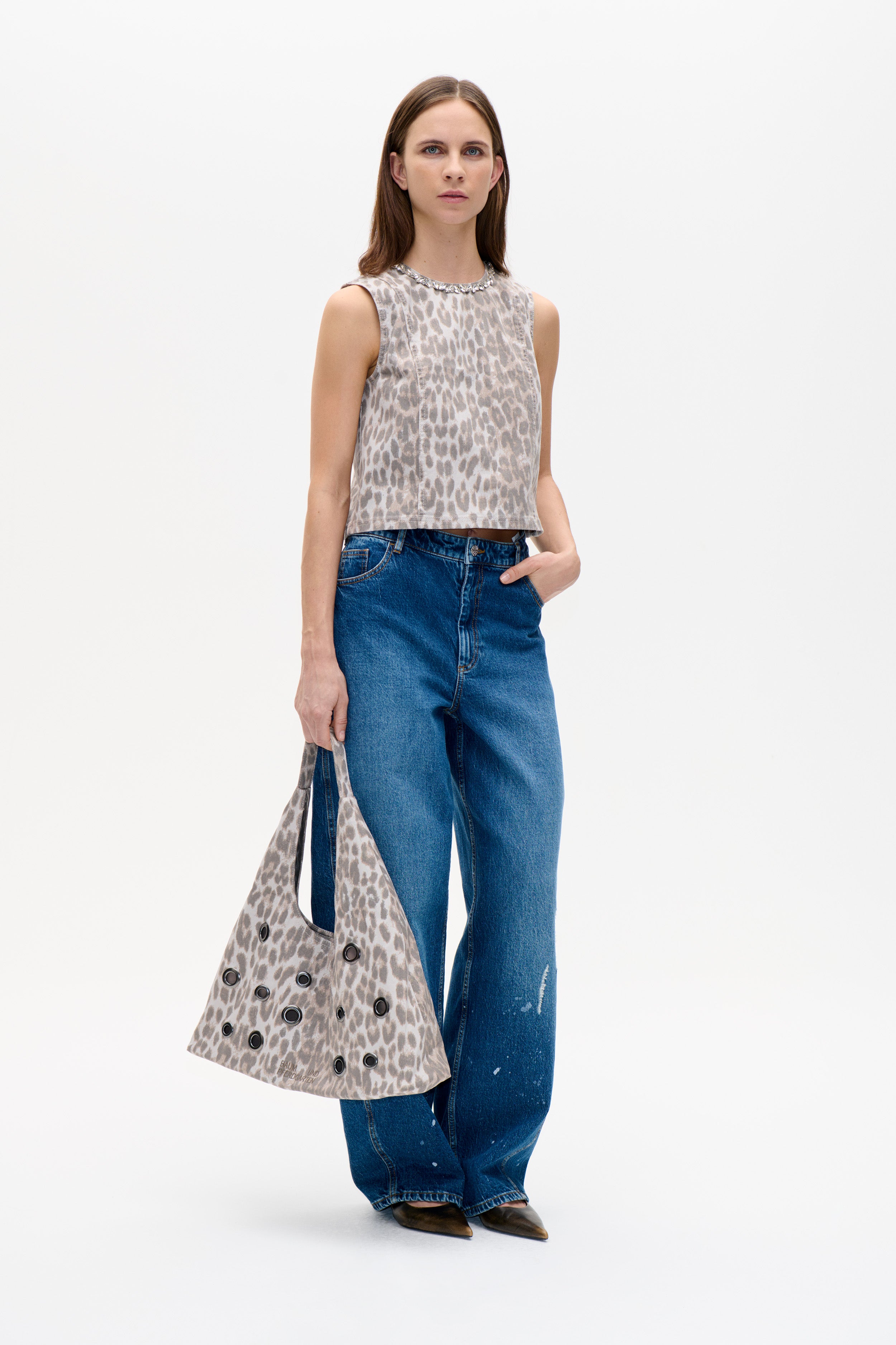 MEDINE TOP | leopardmönstrad manchestermix