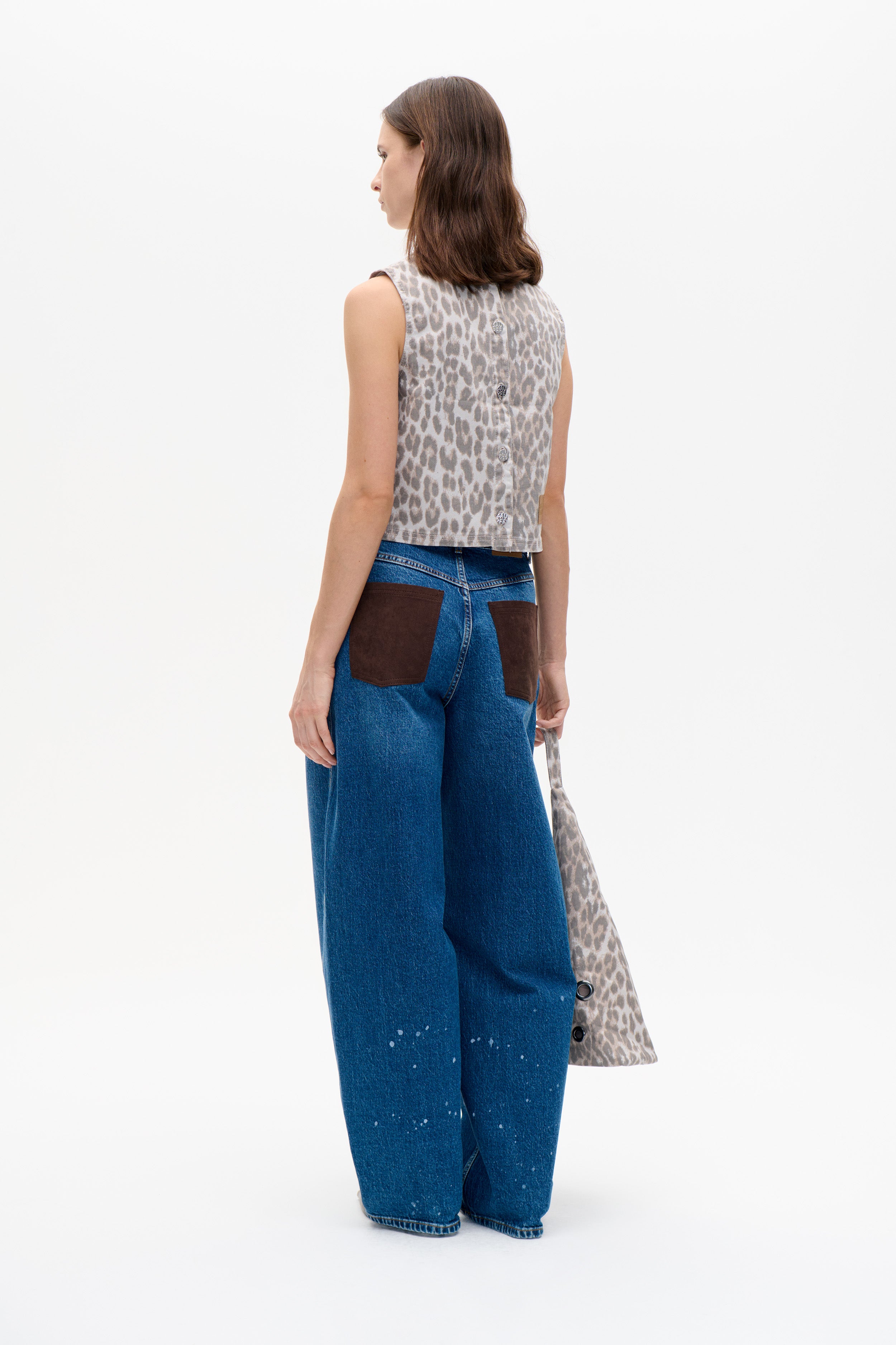MEDINE TOP | leopardmönstrad manchestermix