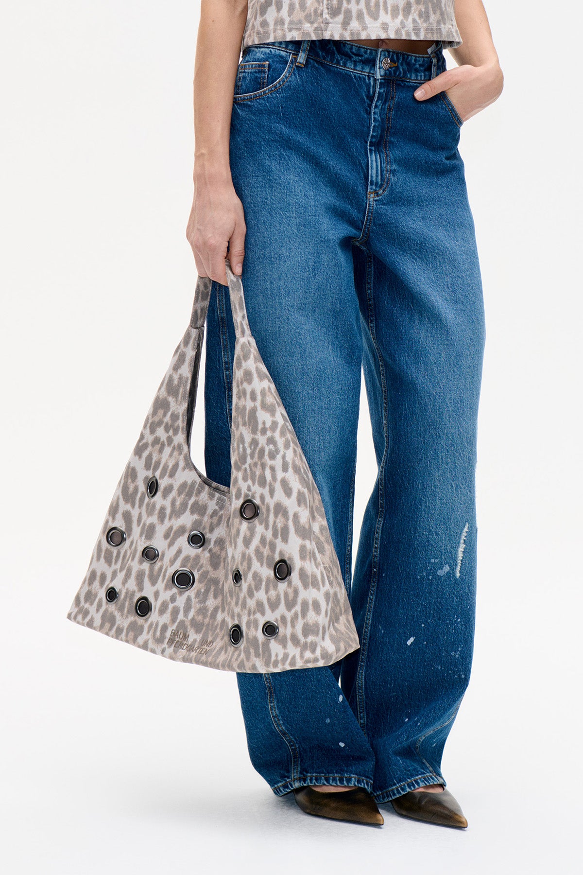 KLEOLA väska | leopardmönstrad corduroymix