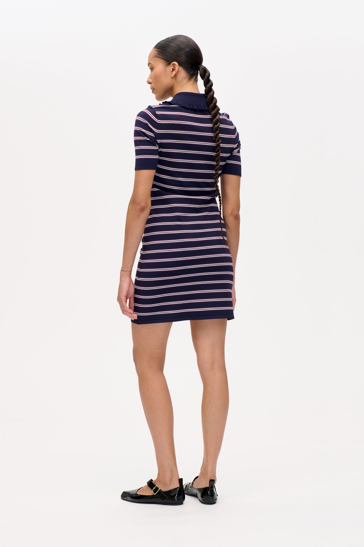 CATA klänning | navy plommonrand