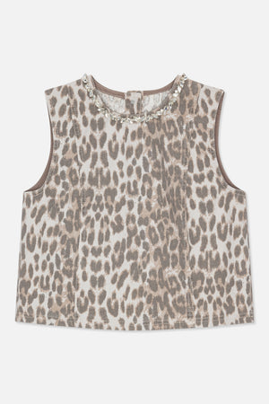 MEDINE TOP | leopardmönstrad manchestermix